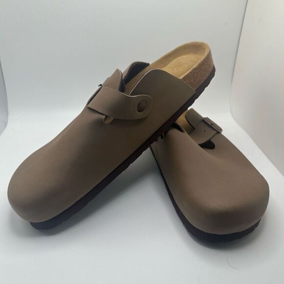 CUSHIONAIRE Women's Cork Footbed Clog with Genuine Leather Upper 11 BROWN NEW - Picture 7 of 7